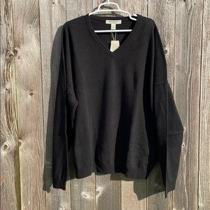 NWT - Black Cashmere V-neck Sweater size 3x